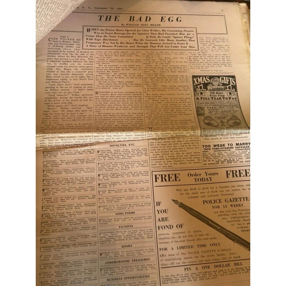 National Police Gazette Journals lot with damage